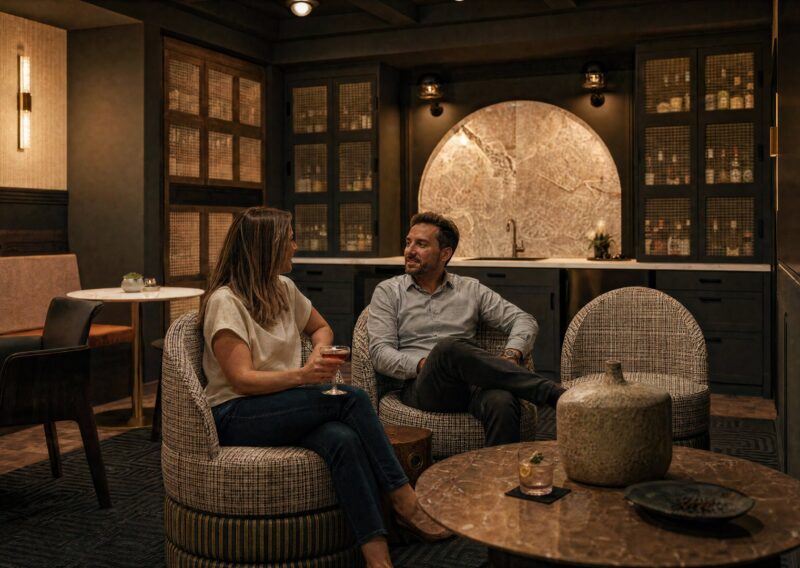 Evening in the resident speakeasy